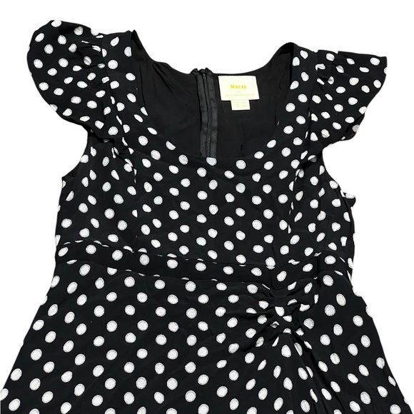 SOLD Maeve Anthropologie Gathered Tulip Polka Dot Dress 10P - Picture 3 of 10